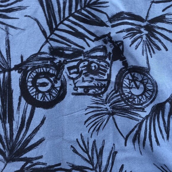 Harley-Davidson Mens Hawaiian Shirt Large Short Sleeve Blue Casual Moto Leaf Y2K - Picture 12 of 14